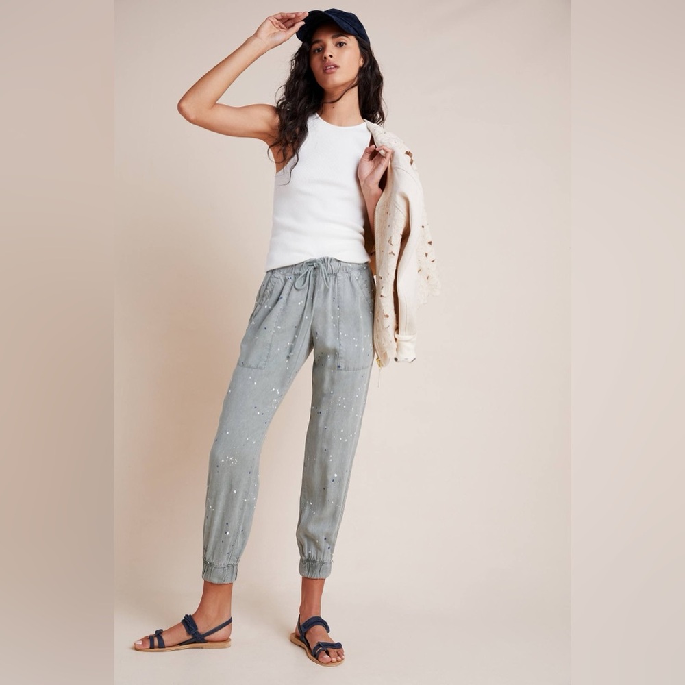 Anthropologie Cloth & Stone Paint-Splattered
Joggers gray size small